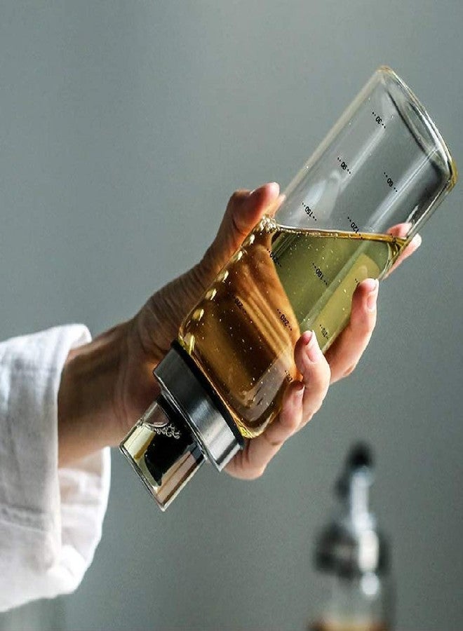 Baskety Glass Oil Dispenser Seasoning Bottle/Glass Oil Bottle Leakproof Oiler Tank Household Wide Neck Easy to Fill & Clean Condiment Dispenser 500ml (2) A - Image 5